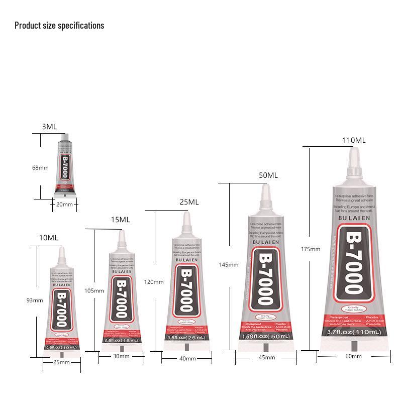 B7000 Mini Glue: 3ml Strong Adhesive for Mobile Screens, Jewelry, DIY Acrylic, and Rhinestones