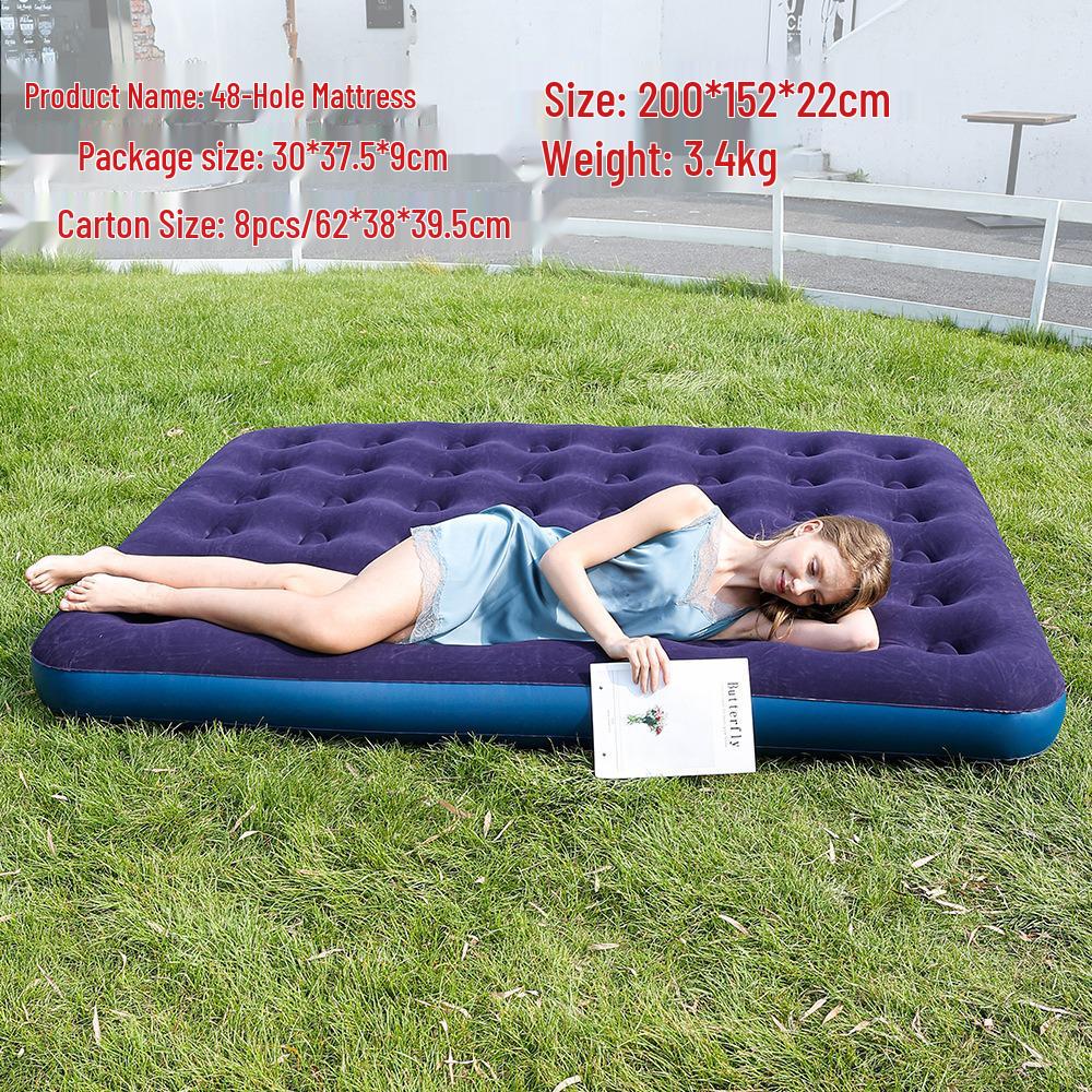 Tragbare aufblasbare Campingmatratze - Dickes beflocktes Luftkissenbett, faltbar für Outdoor-Reisen und den Heimgebrauch