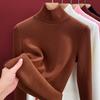 Silk warm fleece heating and thermal underwear women's inner top fleece thickened turtleneck autumn clothes containing wool bottoming shirt winter