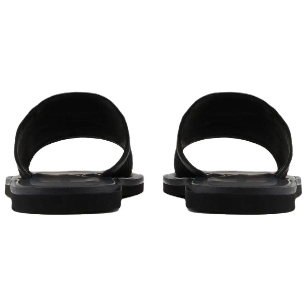 Emporio Armani Leather Flat Open-Toe Slide Sandals Men Footwear Black X4P139XR340K001