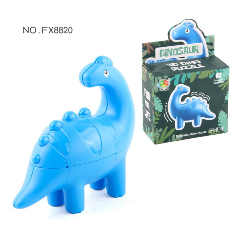 2*2 Stickerless Children Decompression Magic  Cube Toy Fun Dinosaur Puzzle Cube