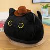 Entzückendes Schwarzes Katzen Plüsch Handwärmer Kissen - Niedliches Cartoon Kissen Spielzeug für Mädchen