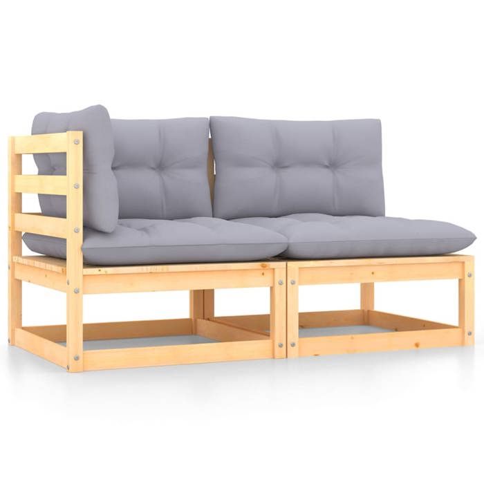VidaXL Garden Lounge Set 2 Pcs with Cushions Solid Pine Wood 805745