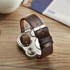 Oulm Fashion Luxury Men's Watch Double Time Zone Large Dial Luminous Leather Strip Men's Quartz Watches relojes para hombre