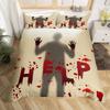 Scary Horror Movie Duvet Cover Set Dark Terror Killer Bloody Bedding Set Horrible Halloween Quilt Cover Single/Double/King Size