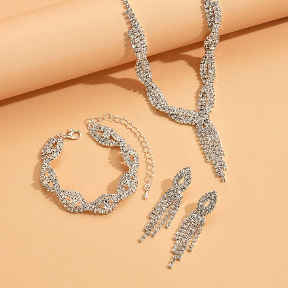 Zircon Bracelet Wedding Bridal Accessories Rhinestone Jewelry Set Bridal Accessories