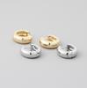 Gold-Plated White Circle Ear Cuffs - Elegant, Sleek Design Earrings