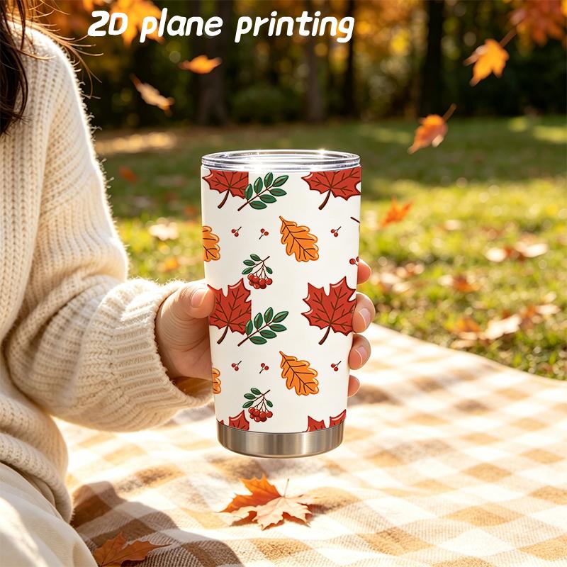 591ml Car Tumbler Autumn maple leaf elements Straw Cup Straight Tumbler Coffee Tumbler 20oz Car Straw Cup Hot Cold Cup