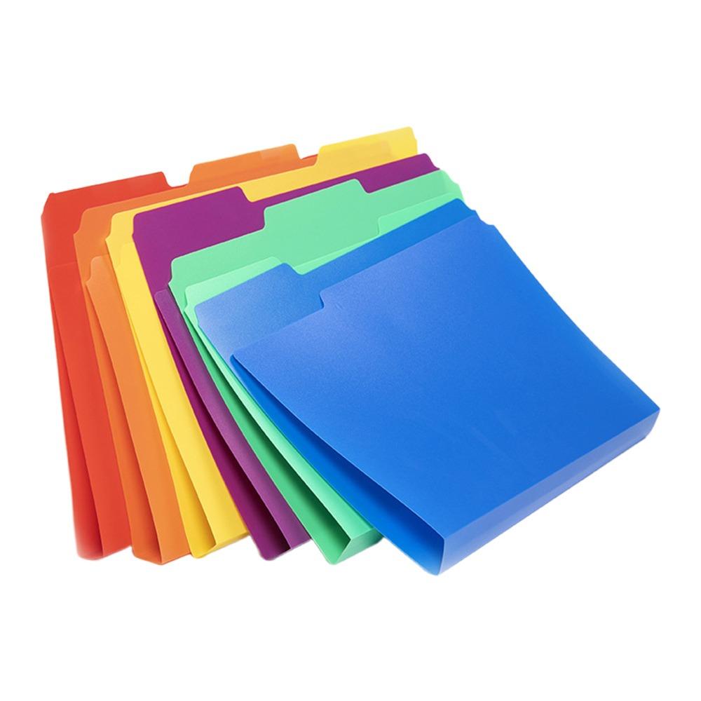 6PCS/Set PP A4 File Folder Colored Multifunctional Manila Folder with Category Index Stickers Archive File Organizer Students