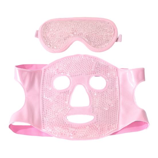 Ice Eye Mask And Face Mask Hot Cold Compress for Puffy Eyes Dry Eyes Migraines Toothaches Redness Relief Double-Sided Gel Beads Reusable Therapy Skin