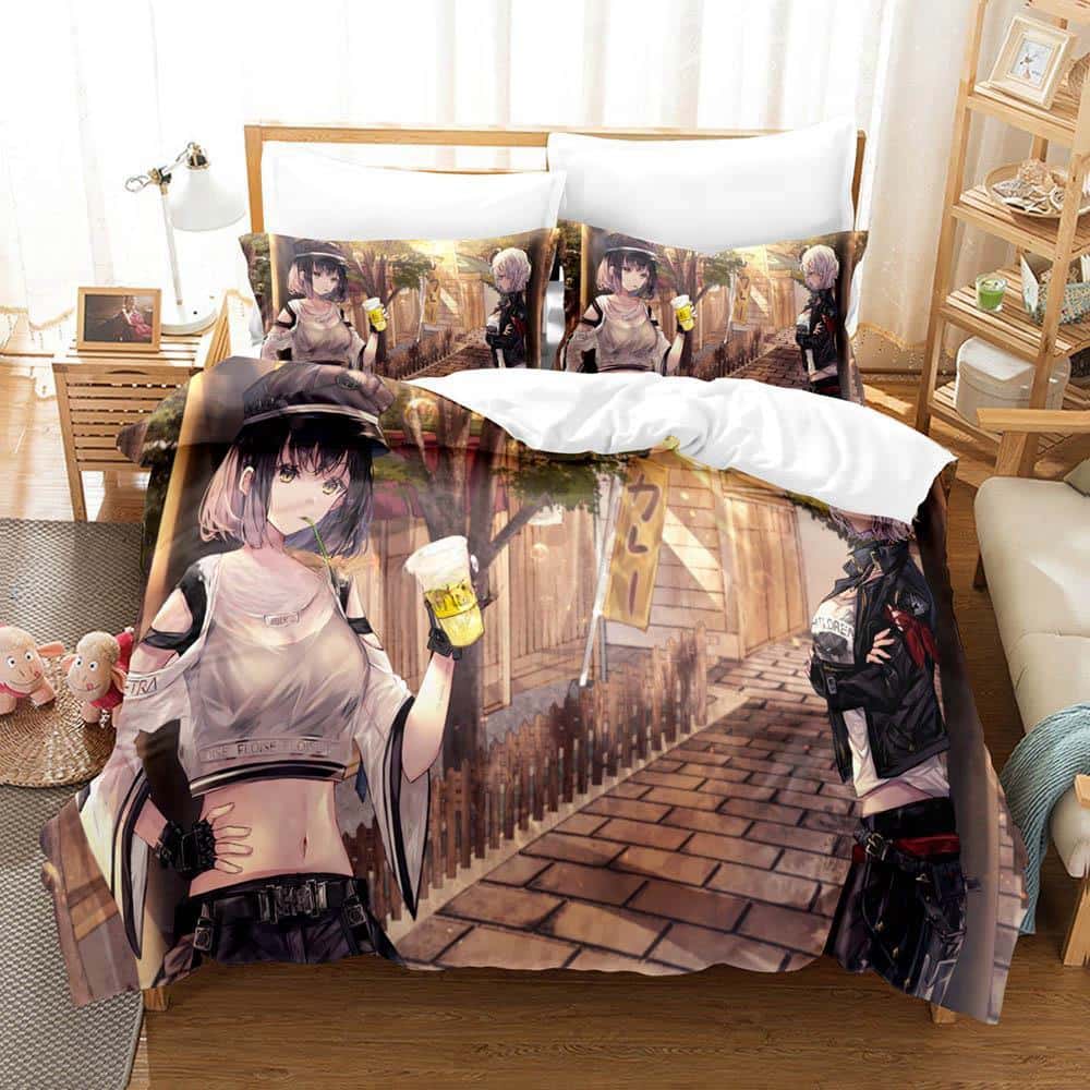 Game Goddess Of Victory: Nikke Bedding Set Single Twin Full Queen King Size Bed Set Adult Kid Bedroom Duvet Cover Sets 3D Anime