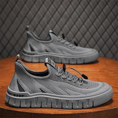Mode Herrenschuhe 2025 Sommer Neu Atmungsaktives Fly-Weave-Mesh Elastisches Band Freizeitschuhe Outdoor Bequem Rutschfest Genäht Laufschuhe