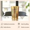 Pure Brass Glass Tumbler with Embossed Design, for Drinking Serving Water, Yoga & Ayurveda, Volume-270 ML, 1 Piece
