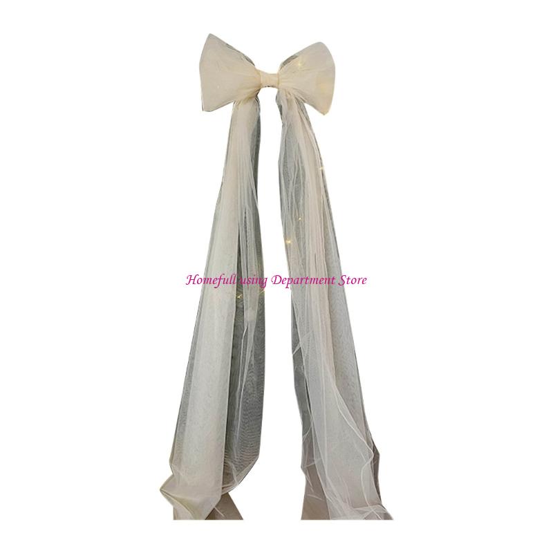 

Breathable Netting Fabric Large Bowknot Embellishment Perfect For Seasonal Crafts And Christmas Celebration Displays S білий