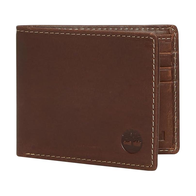

Timberland Matte Finish Textured Leather Wallet Men wallet Brown TB0A2MNF2141 Brown
