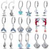 925 Silber Seestern Muschel Ozean Serie Hängeohrringe Für Frau Mode Party Feine Geschenke Elegante Schmuck Accessoires