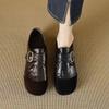French soft-soled shallow-mouth single shoes, new autumn retro round-headed Mary Jane shoes, flat-soled small leather shoes
