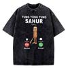 Tung Tung Tung Sahur cotton Vintage Washed shirt teen aesthetic Psychedelic Graphic streetwear shirt Graphic graphic Pastel