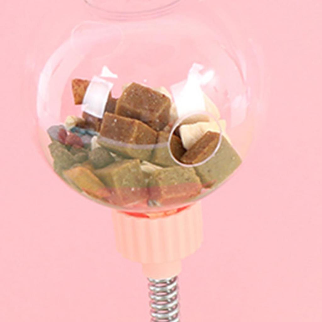 Cat Food Toy, Cat Circle Track Toy, Leaky Food Design, Sturdy Construction, Plastic Cat Treat Dispenser Toy (Pink)