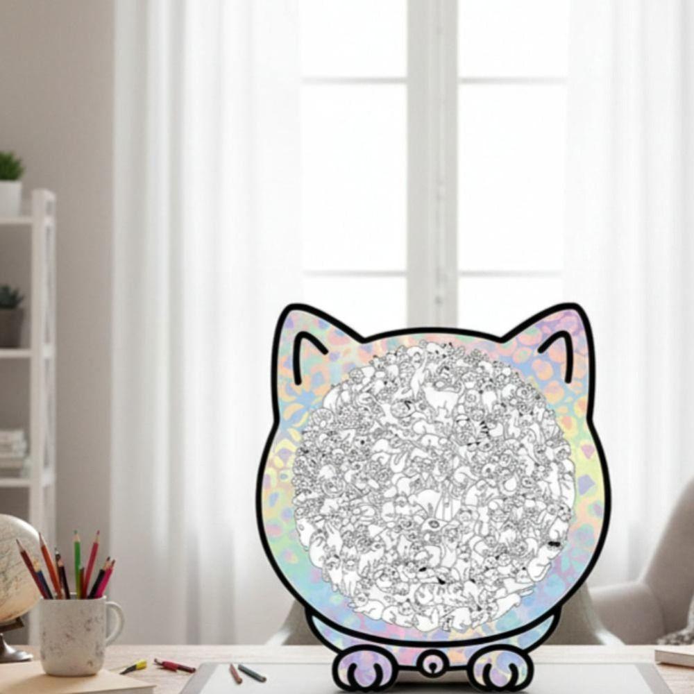 135-piece Morandi-colored Cat-shaped Puzzle Macaron Color Animal Cats Decorative Cut Cat Pieces