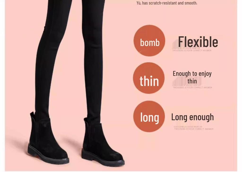 2025 New Style Women's Black Velvet Leggings: Autumn/Winter, Stretchy Skinny Pencil Pants, Thickened for Outerwear