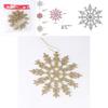 Charmants Ornements Flocon de Neige en Plastique 12 cm Pour Décorations d'Arbre de Noël en Or Rouge Argent Rose et Blanc