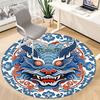 1pc Dragon Mask Office Round Area Rug, Indoor Mat Suitable For Office, Under Office Chairs Bedroom Living Room Home Decor, Room Deco