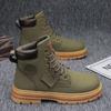 High Top Mens Boots Fashion Leatherwear Lace Up Non-Slip Men BootsComfortable Korean Version Man Workwear Boots Botas Hombre