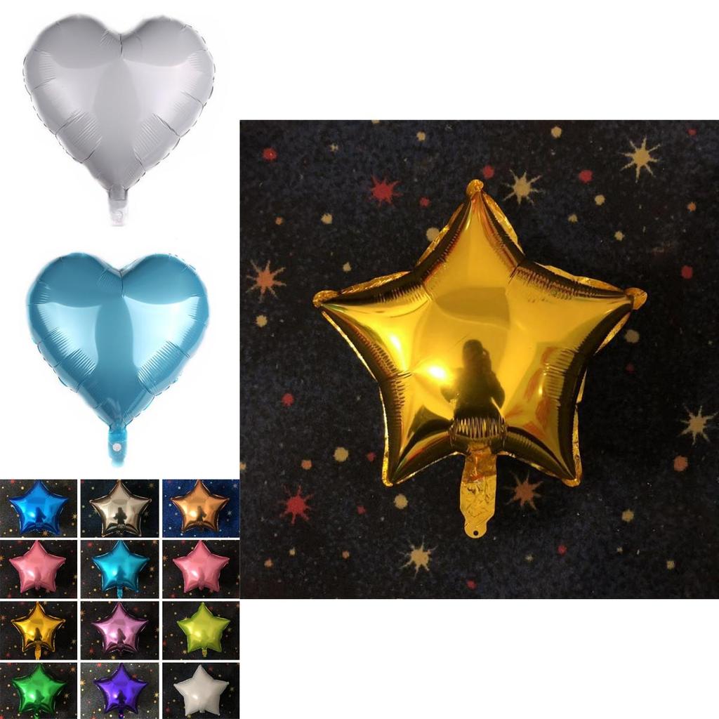 Solid Colour 18" Foil Balloons Heart Star Round Shape For Wedding Birthday Party