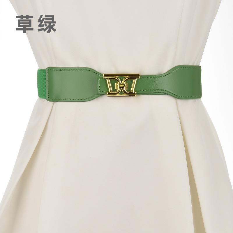 Black Belt Women'S Elastic Elastic Waist Seal Single Circle With Dress Shirt Jacket Sweater Waist Belt