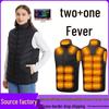 Unisex Smart Heated Vest with Temperature Control - Winter Warmth, Cotton, Plus Size
