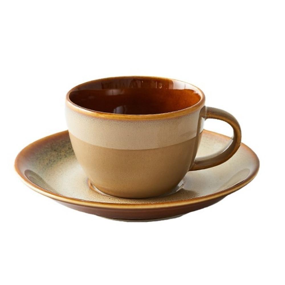 

Creative kiln-changed coffee cup saucer Japanese-style household ceramic latte cup retro afternoon tea cup coffee latte cup 250ml
