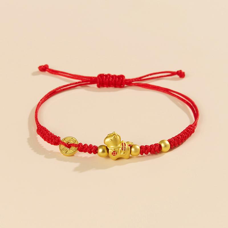 Chinese Style 2026 Horse Year Zodiac Bracelet For Women Men Lucky Hand-Woven Red Rope Bracelet New Year Jewelry Party Gift