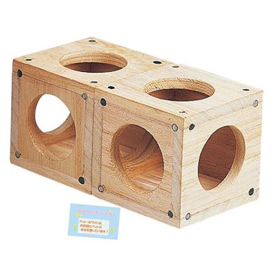 Fun Hide-and-Play Box for Small Animals: Made from Safe Natural Wood. Create Various Shapes with Magnets. Helps Prevent Overgrowth of Chewing Teeth. P