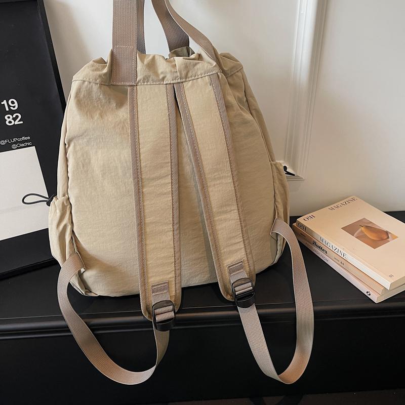 Tote Bag Women's Drawstring Backpack Large Capacity Lightweight Commuter Portable Shoulder Bag