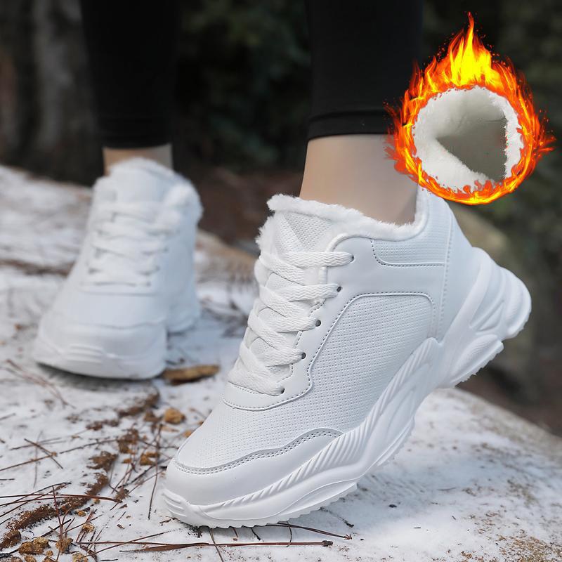 

Women s Lightweight Thick-soled Plush and Thickened Warm Casual Sports Shoes 42 белый