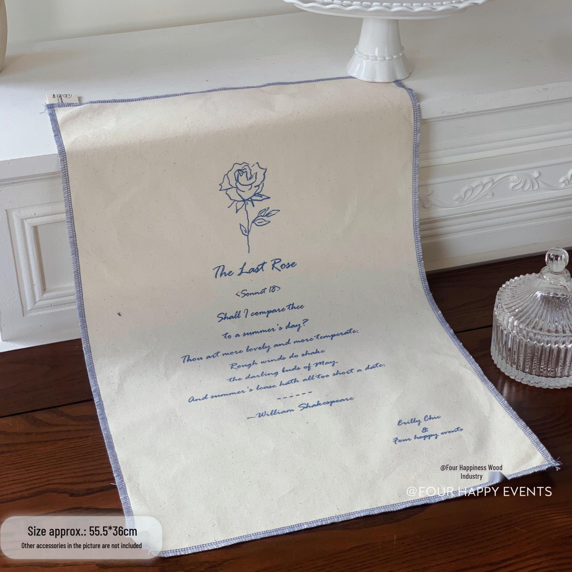 

English Rose Floral Jewelry Fabric Pad- Handmade Desk Decor & Photo Prop