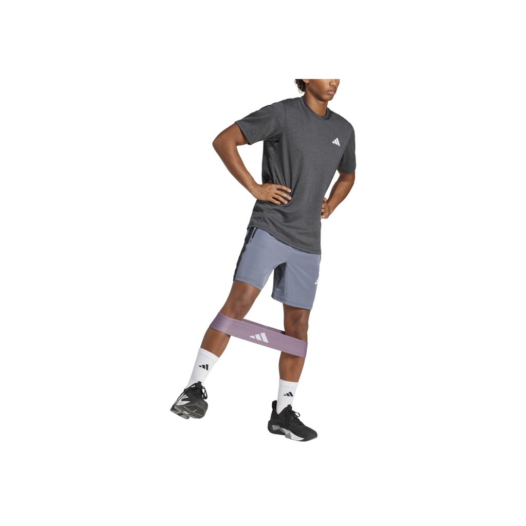 Adidas Logo Pattern Round Neck Short Sleeve T-Shirt Men Tops Gray JE5706