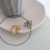 925 Silver Rings For Women Hollow Out Gold Color Temperament Personality Fashion Female Trendy Resizable Opening Rings