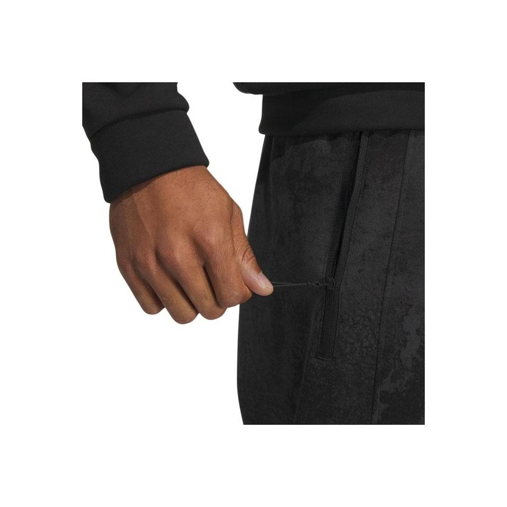 Adidas Wuji Knit Warm-Up Pants With Print Design, Mid-Rise And Breathable Cuffed Hem Men Bottoms Black IP4944