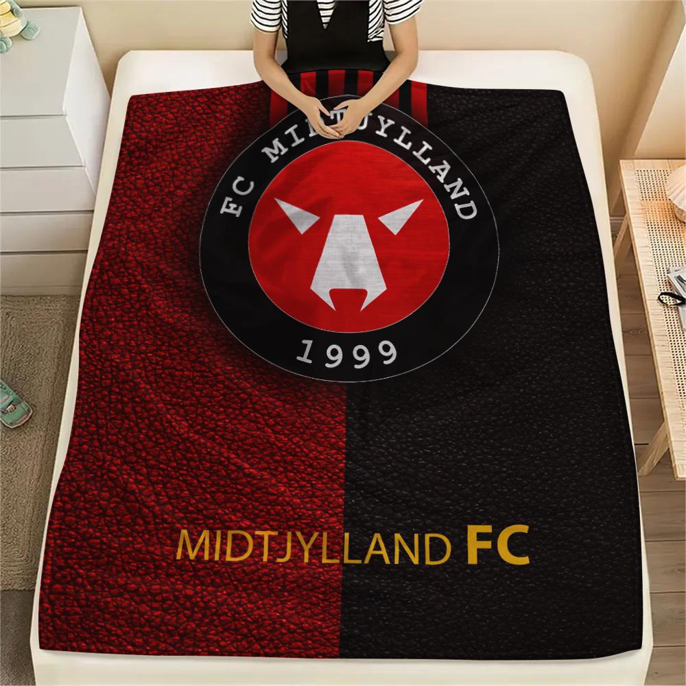 FC Midtjylland Flanelldecke mit Aufdruck, Hohe Qualität, Bequem für alle Jahreszeiten, Heimdekoration, Wärme und Komfort