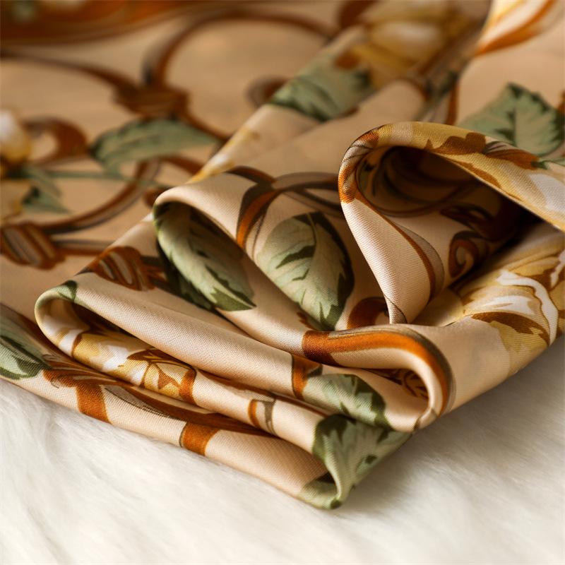 New Women Luxury 70X70cm Square Silk Scarf Female Soft Hairband Headband Neckerchief Foulard Girl Tie Bag Ribbon Bandanna