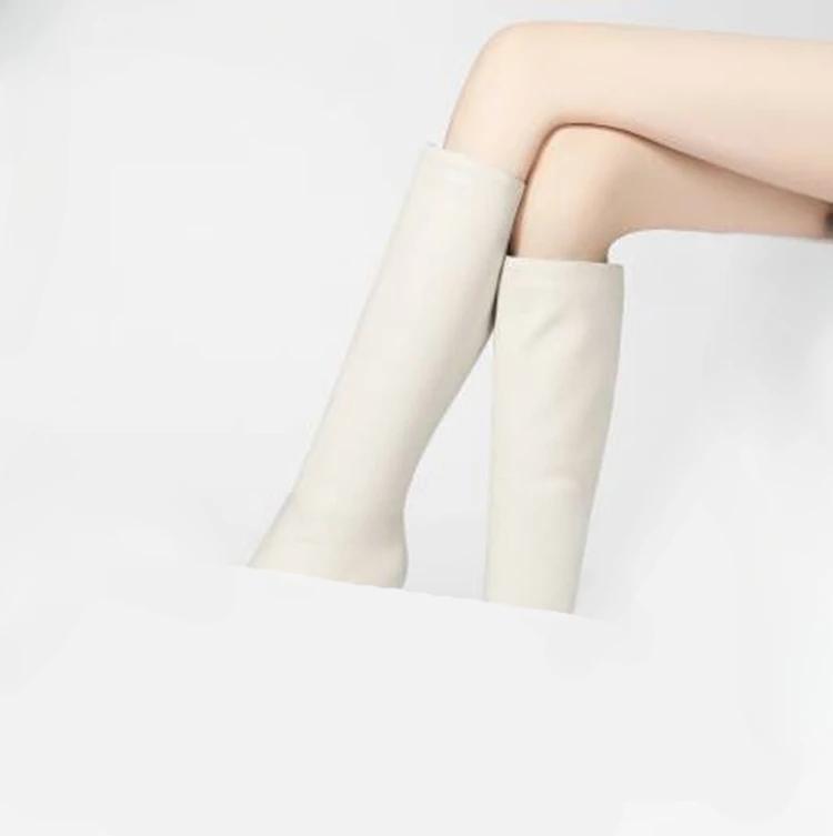 Fashion New Square Toe Square Heel Simple Black Beige Brown Knee High Boots European American Fashion Commute Women's Boots Size 35-43