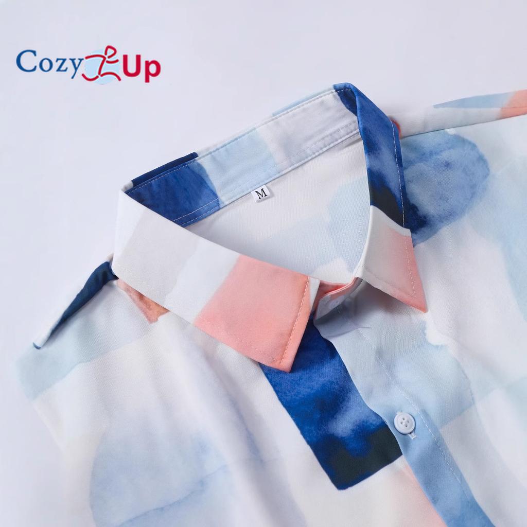 Kurzarmhemd für Herren, Tintenwaschung, Gelb und Blau, Printhemd für den Sommer, neue Kollektion