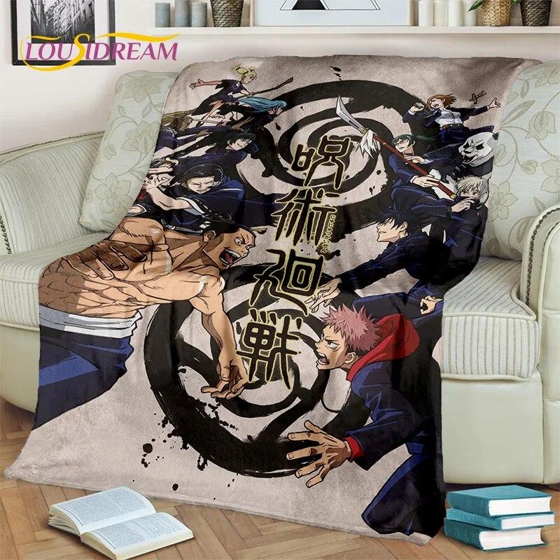 Anime Jujutsu Kaisen Itadori Yuji 3D Blanket,Soft Throw Blanket for Home Bedroom Bed Sofa Picnic Travel Office Cover Blanket Kid