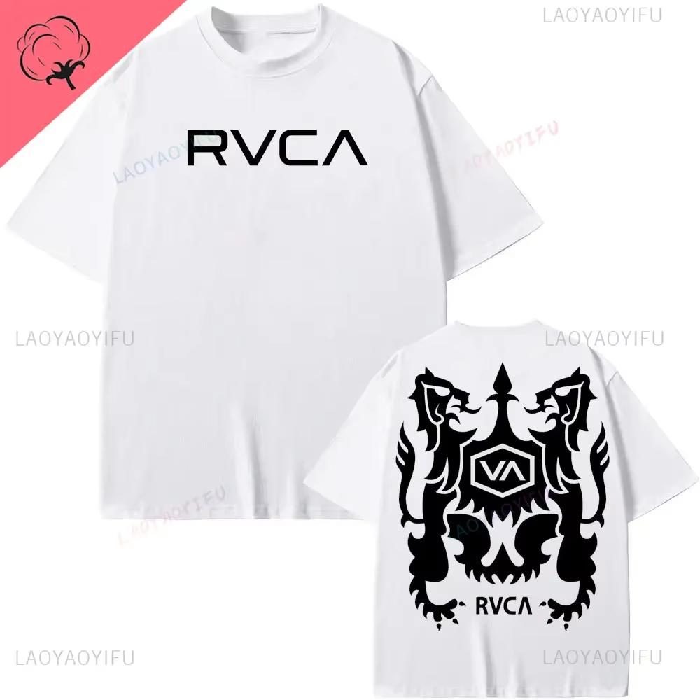 RVCA T Shirt Black Tee Summer Cotton Tshirt Summer Short Sleeve Fashion Men Women Design Brand T-shirt Top Streetwear Clothes