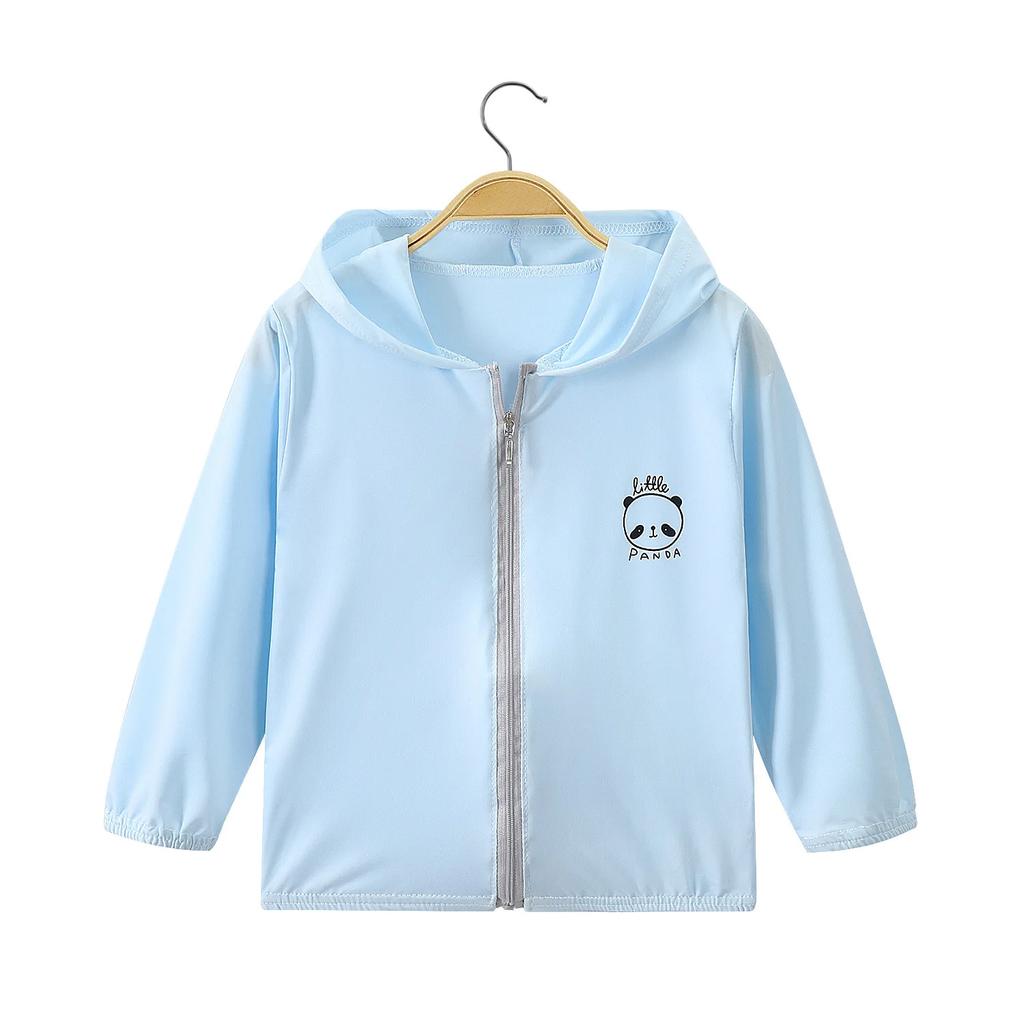 Summer Boys and Girls UV Sun Protection Clothing Thin Hooded Jacket for Kids Breathable Air Conditioner Shirt Clothes 2-10 Years