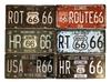 MT Evocon Route 66 Series Tin Set of 6 License Plates Signs,