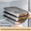 Rectangular Stainless Steel Food Storage Picnic Box with Lid - Portable, Outdoor, Fresh-Keeping Container and Hot Pot for Students.