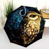 Two Owls  pattern, automatic folding umbrella, portable and foldable design, 8 ribs, a Christmas or birthday gift.